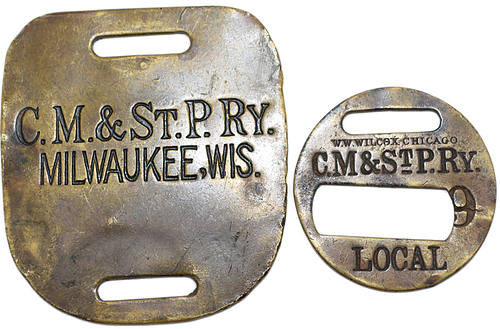 CM&STPRY MILWAUKEE, WIS. BAGGAGE TAG