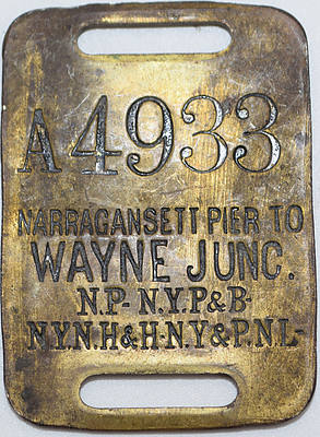 NP-NYP&B-NYNH&H-NY&PNL BAGGAGE TAG