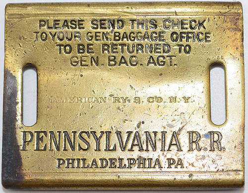 PENNSYLVANIA RR BAGGAGE TAG