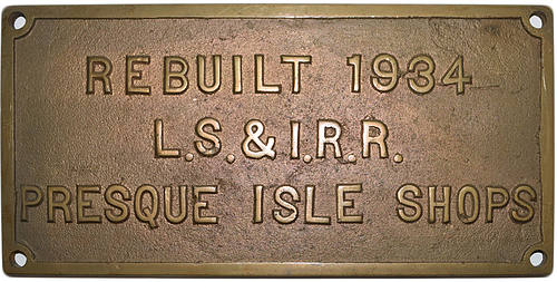 LAKE SHORE & ISHPEMING BUILDERS PLATE