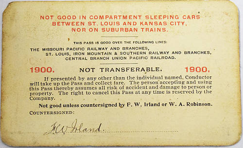 The MISSOURI PACIFIC RAILWAY CO