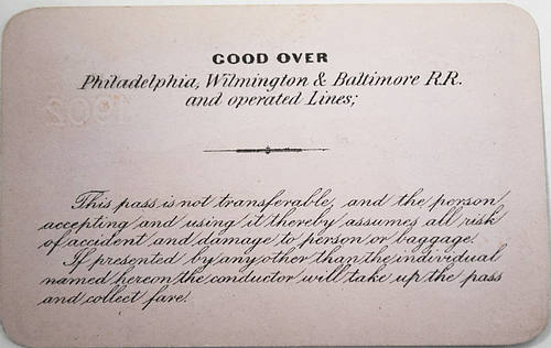 PHILADELPHIA WILMINGTON & BALTIMORE RAILROAD CO.