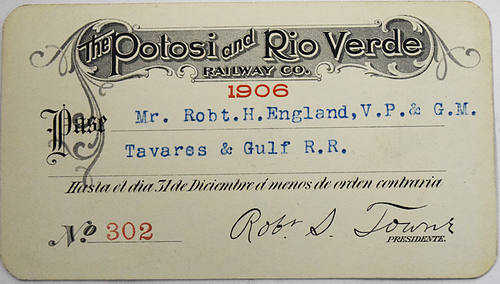 The POTOSI & RIO VERDE RAILWAY CO.