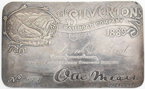 The SILVERTON RAILROAD COMPANY PASS