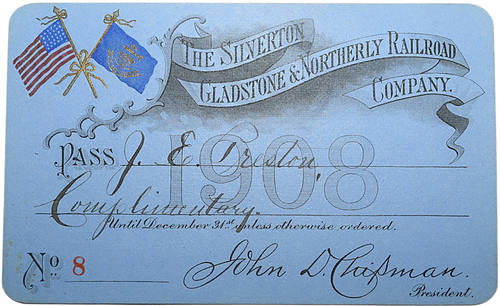 The SILVERTON GLADSTONE & NORTHERLY RAILROAD COMPANY