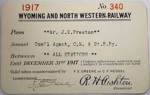 WYOMING AND NORTH WESTERN RAILWAY