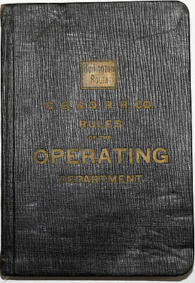 CB&QRR CO RULE BOOK
