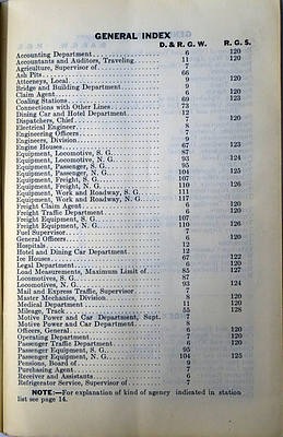 DENVER & RIO GRANDE WESTERN RAILROAD SYSTEM / RIO GRANDE SOUTHERN RAILROAD COMANY ROSTER