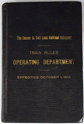 DENVER & SALT LAKE RAILROAD COMPANY RULE BOOK
