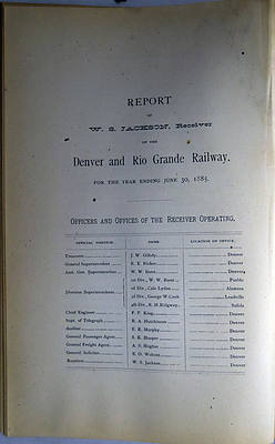 FIRST ANNUAL REPORT OF THE RAILROAD COMMISSIONER OF THE STATE OF COLORADO