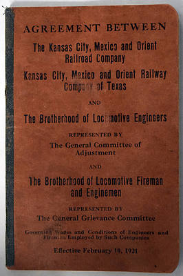 KANSAS CITY MEXICO & ORIENT AGREEMENT BOOK
