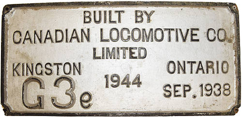 CANADIAN PACIFIC RY BUILDERS PLATE