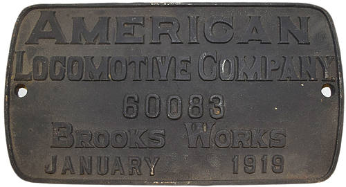 DULUTH MISSABE & NORTHERN BUILDERS PLATE