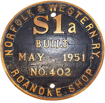 NORFOLK & WESTERN BUILDERS PLATE