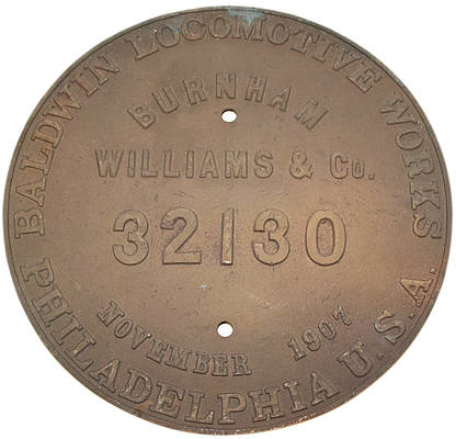SUSQUEHANNA & NEW YORK RR BUILDERS PLATE