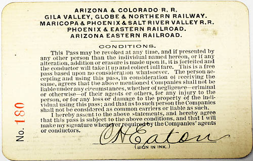 ARIZONA & COLORADO RR; GILA VALLEY, GLOBE & NORTHERN RAILWAY, MARICOPA & PHOENIX & SALT RIVER VALLEY RR; PHOENIX & EASTERN RR; ARIZONA EASTERN RAILROAD