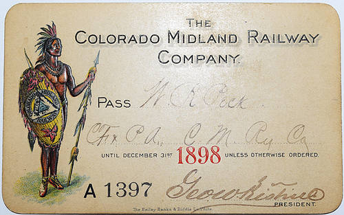 COLORADO MIDLAND RAILWAY COMPANY PASS