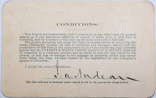 EVERETT and MONTE CRISTO RY CO PASS