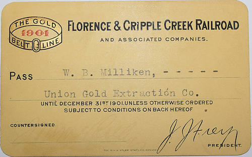 FLORENCE & CRIPPLE CREEK RAILROAD PASS