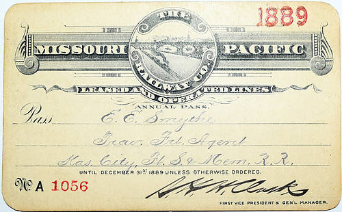 The MISSOURI PACIFIC RAILWAY CO PASS