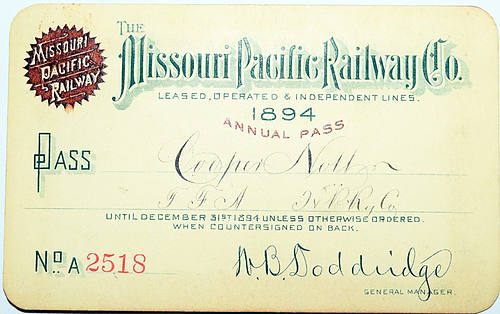 MISSOURI PACIFIC RAILWAY CO PASS