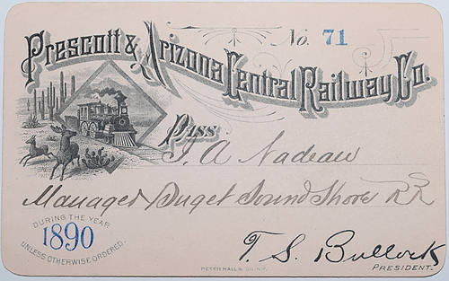 PRESCOTT & ARIZONA CENTRAL RAILWAY CO PASS