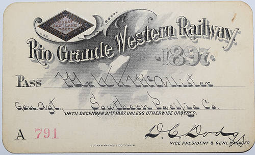 RIO GRANDE WESTERN RAILWAY PASS