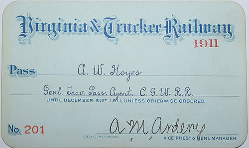 VIRGINIA & TRUCKEE RAILWAY PASS