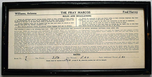 FRED HARVEY "THE FRAY MARCOS," RATE CARD