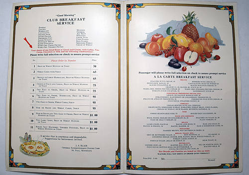 GREAT NORTHERN MENU