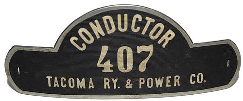 TACOMA RY & POWER CO CONDUCTOR BADGE