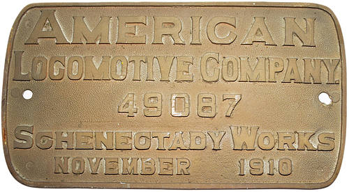 NORTHWESTERN PACIFIC RY BUILDERS PLATE