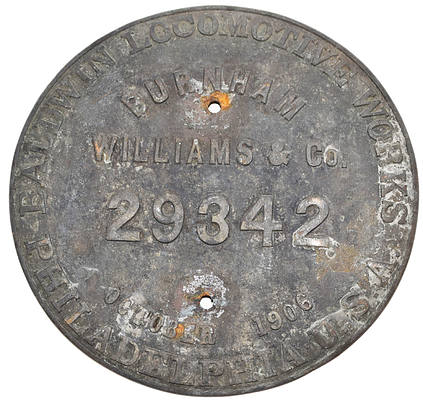 WESTERN PACIFIC RY BUILDERS PLATE