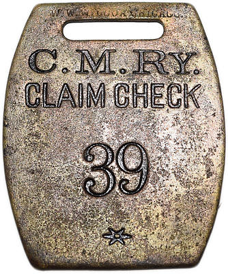 CMRY CLAIM CHECK 39 BAGGAGE TAG