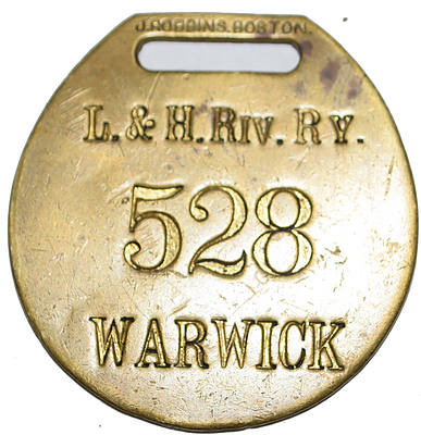 L&H. RIV. RY 528 WARWICK BAGGAGE TAG