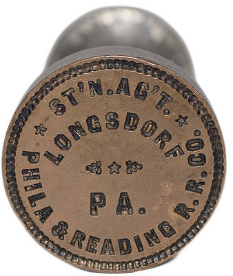 PHILA & READING RR CO ST'N AG'T LONGSDORF PA WAX SEAL