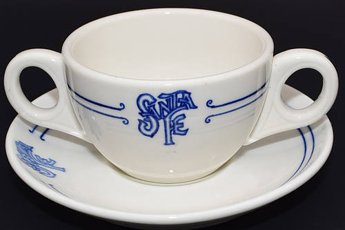 AT&SF BLEEDING BLUE CUP & SAUCER