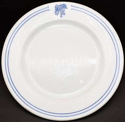 AT&SF BLEEDING BLUE DINNER PLATE