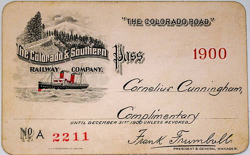 COLORADO & SOUTHERN RAILWAY COMPANY PASS