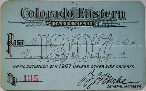 COLORADO EASTERN RAILROAD PASS