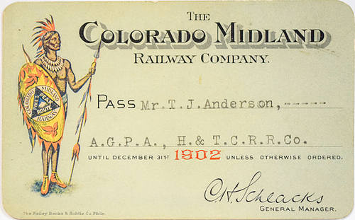 COLORADO MIDLAND RAILWAY COMPANY PASS