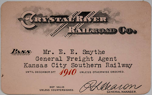 CRYSTAL RIVER RAILROAD CO PASS