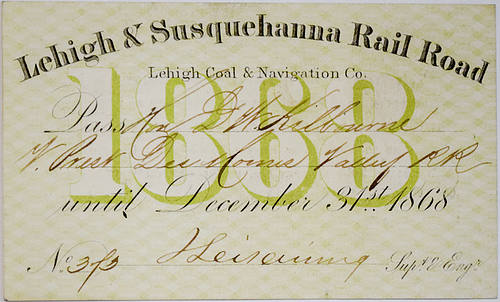 LEHIGH & SUSQUEHANNA RAILROAD / LEHIGH COAL & NAVIGATION CO PASS