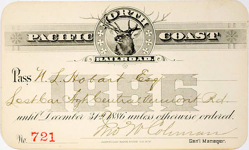 NORTH PACIFIC COAST RAILROAD PASS