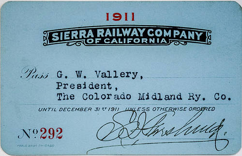 SIERRA RAILWAY COMPANY OF CALIFORNIA PASS