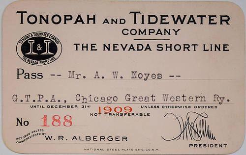 TONOPAH & TIDEWATER COMPANY THE NEVADA SHORT LINE PASS