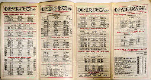 DENVER & RIO GRANDE RAILROAD TIME TABLE