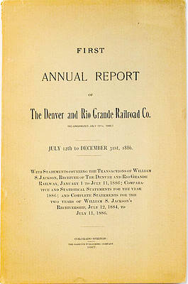 DENVER & RIO GRANDE RAILROAD ANNUAL REPORT