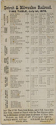 DETROIT & MILWAUKEE RAILROAD TIME TABLE