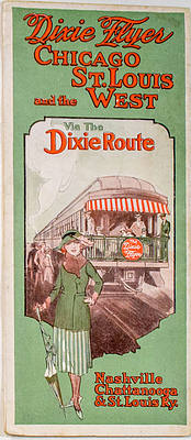 DIXIE FLYER CHICAGO ST LOUIS & THE WEST VIA DIXIE ROUTE BROCHURE